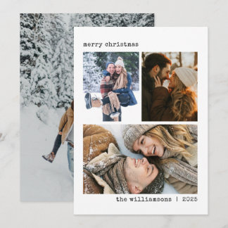 Cartes Pour Fêtes Annuelles 4 Photo Collage Machine à écrire Noël Minimaliste