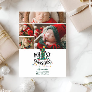Cartes Pour Fêtes Annuelles 4 Photo Feux d'arbre de Noël Premier Noël