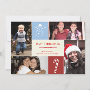Cartes Pour Fêtes Annuelles 4 photo grille collage bonhomme de neige sucre de