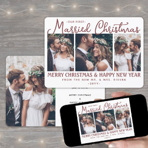 Cartes Pour Fêtes Annuelles 4 Photo Nouveaux mariés 1er Marié Noël Bourgogne
