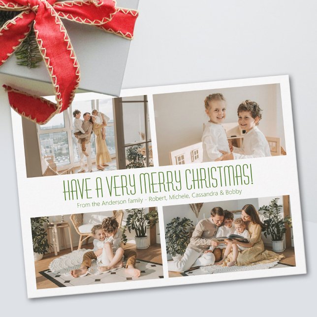 Cartes Pour Fêtes Annuelles 4 Photo Très Joyeux Noël Vacances (Créateur téléchargé)