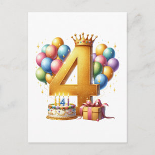 Cartes Pour Fêtes Annuelles 4ème anniversaire doré