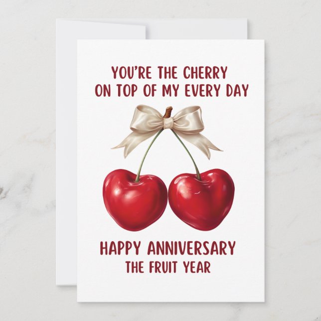 Cartes Pour Fêtes Annuelles 4th Anniversary Card, Fruit Anniversary Card,  (Devant)