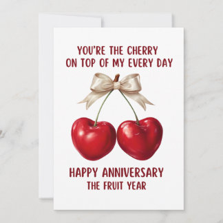 Cartes Pour Fêtes Annuelles 4th Anniversary Card, Fruit Anniversary Card, 