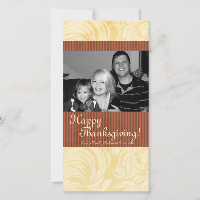 Cartes Pour Fêtes Annuelles 4x8 Autumn Tree Folio PHOTO Thanksgiving Card (Devant)