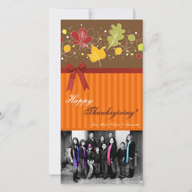 Cartes Pour Fêtes Annuelles 4x8 Autumn Tree Folio PHOTO Thanksgiving Card (Devant)