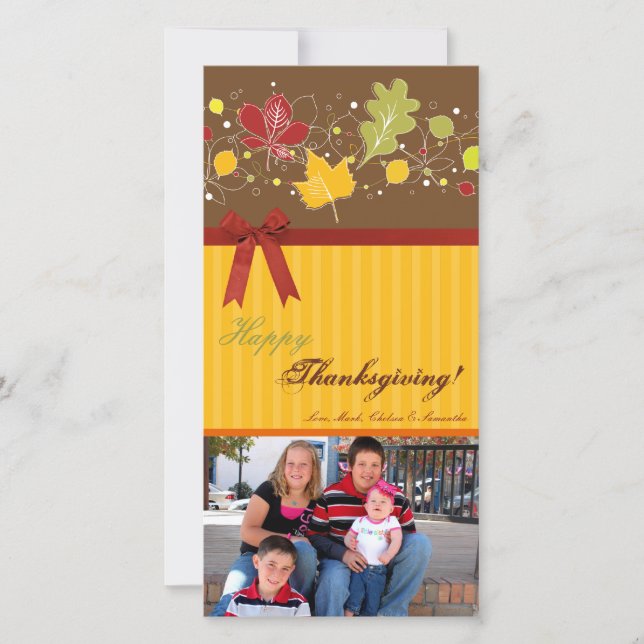 Cartes Pour Fêtes Annuelles 4x8 Autumn Tree Folio PHOTO Thanksgiving Card (Devant)