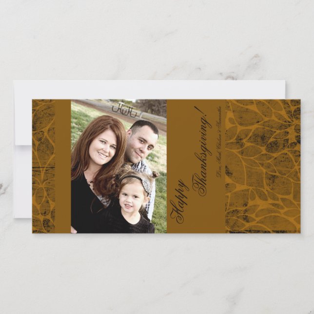 Cartes Pour Fêtes Annuelles 4x8 Autumn Tree Folio PHOTO Thanksgiving Card (Devant)