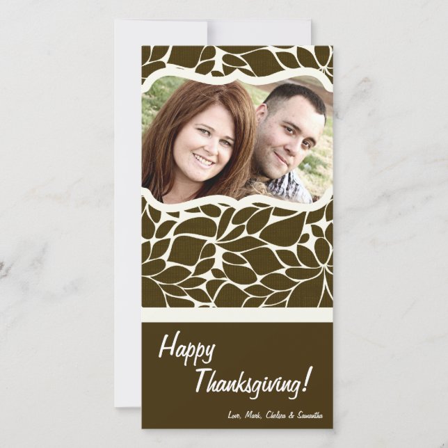 Cartes Pour Fêtes Annuelles 4x8 Autumn Tree Folio PHOTO Thanksgiving Card (Devant)