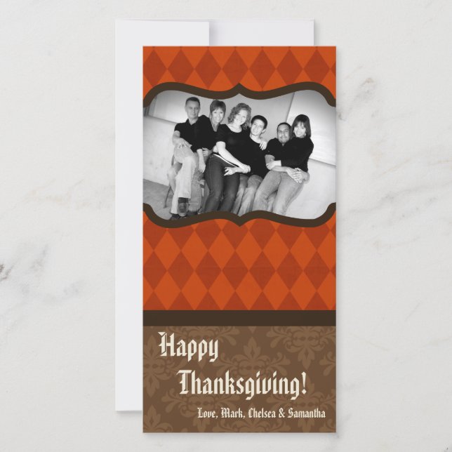 Cartes Pour Fêtes Annuelles 4x8 Autumn Tree Folio PHOTO Thanksgiving Card (Devant)