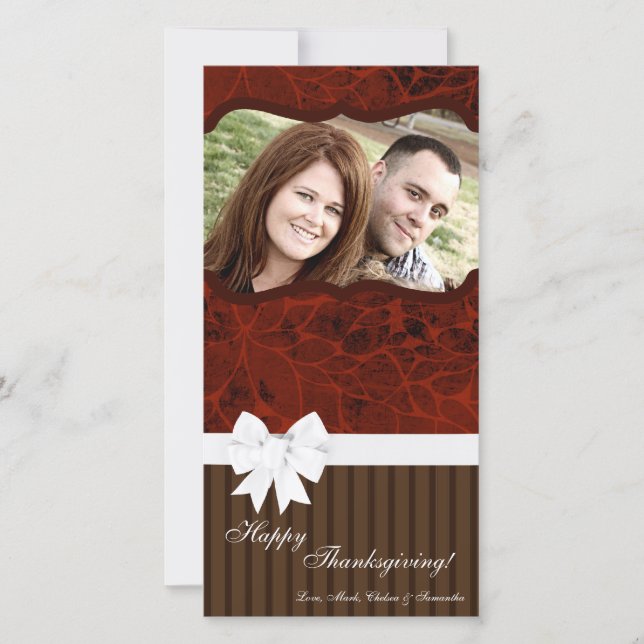 Cartes Pour Fêtes Annuelles 4x8 Autumn Tree Folio PHOTO Thanksgiving Card (Devant)