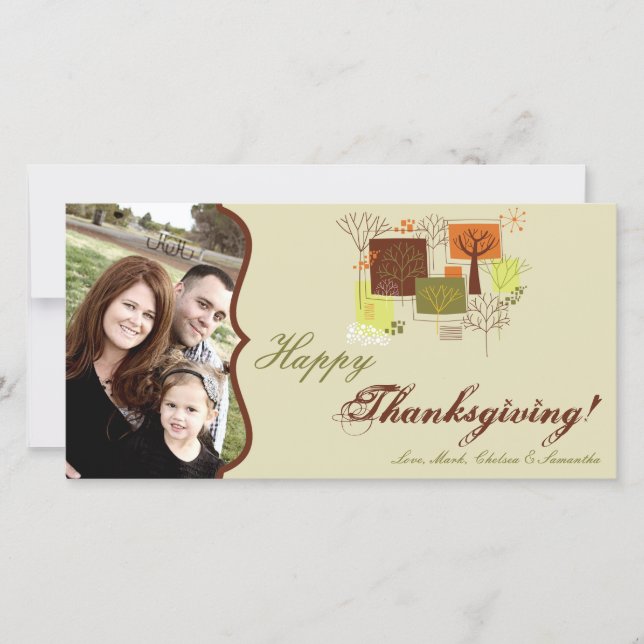 Cartes Pour Fêtes Annuelles 4x8 Autumn Tree Folio PHOTO Thanksgiving Card (Devant)