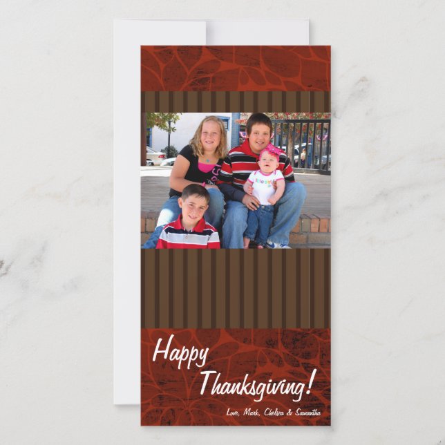 Cartes Pour Fêtes Annuelles 4x8 Autumn Tree Folio PHOTO Thanksgiving Card (Devant)