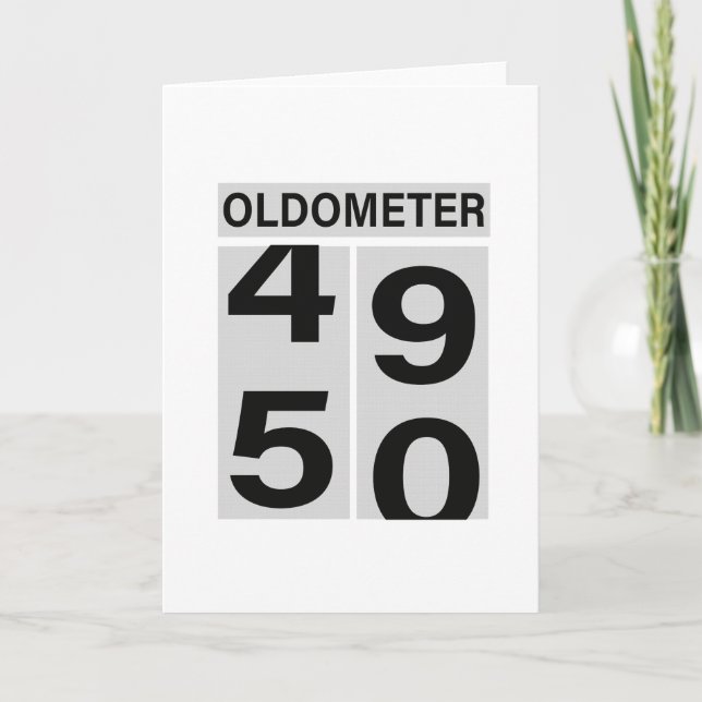 Cartes Pour Fêtes Annuelles 50e anniversaire Oldomètre (Devant)
