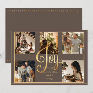 Cartes Pour Fêtes Annuelles 5 Collage photo Joie Or Noël Xmas Fêtes