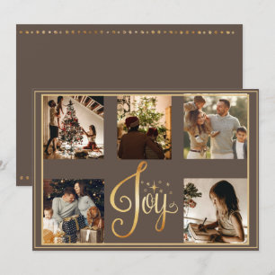 Cartes Pour Fêtes Annuelles 5 photo Collage Joy Gold Noël Noël Noël Fête
