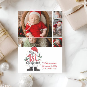Cartes Pour Fêtes Annuelles 5 Photo Cute Père Noël Baby 1er Noël