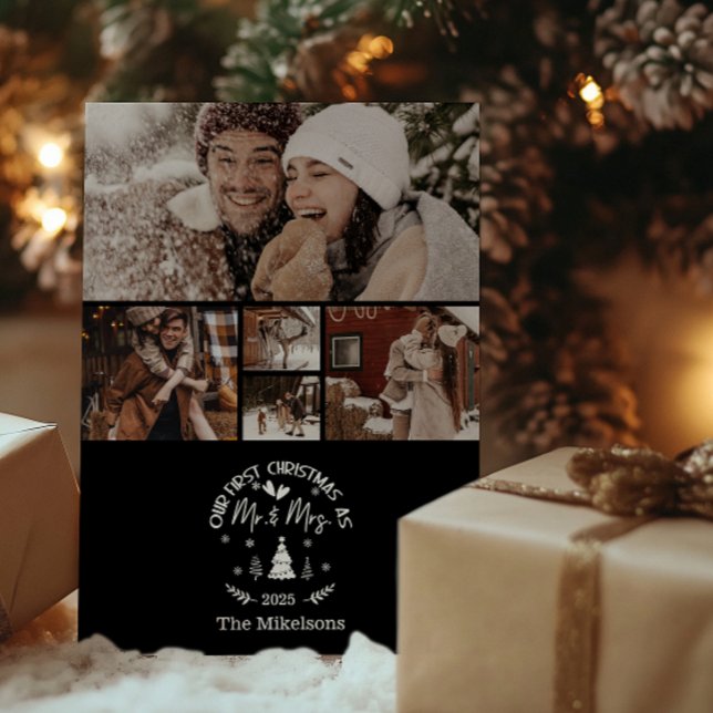 Cartes Pour Fêtes Annuelles 5 Photo Premier Noël comme M. et Mme (Créateur téléchargé)