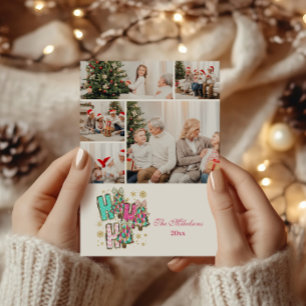 Cartes Pour Fêtes Annuelles 5 Photo Whimssical Ho Ho Famille de Noël
