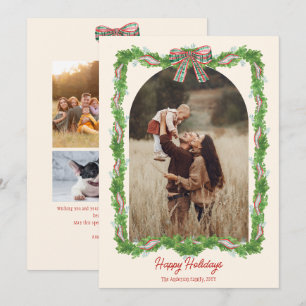 Cartes Pour Fêtes Annuelles 5 photos plaid bow rustique Noël Photo