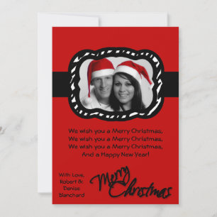 Cartes Pour Fêtes Annuelles 5x7 Crimson Red Black Band