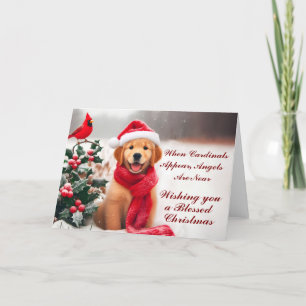 Cartes Pour Fêtes Annuelles 5x7 Golden Retriever Puppy Christmas Card