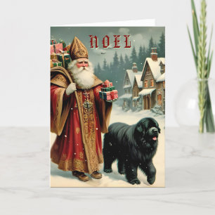 Cartes Pour Fêtes Annuelles 5x7 Noel St Nicholas et Newf