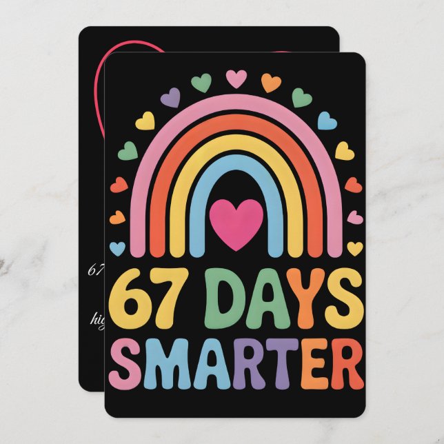 Cartes Pour Fêtes Annuelles 67 Jours d'école, Parcours de mère de basketteuse  (Devant / Derrière)