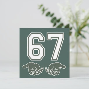 Cartes Pour Fêtes Annuelles 67 Main Drôle Six Sept Mème Génération Alpha