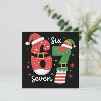 Cartes Pour Fêtes Annuelles 67 Mème Six Sept Elfe Chapeau de Noël Santa