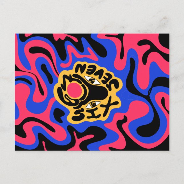 Cartes Pour Fêtes Annuelles 6 7 curvy waves (Devant)