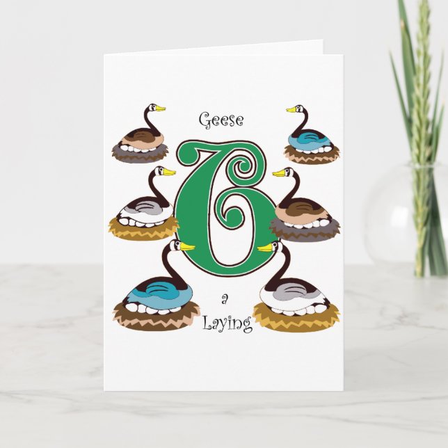 Cartes Pour Fêtes Annuelles 6 Oies a Lay (Devant)