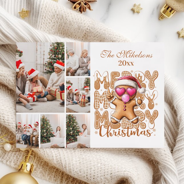 Cartes Pour Fêtes Annuelles 6 Photo Cute Gingerbread  Christmas  (Créateur téléchargé)