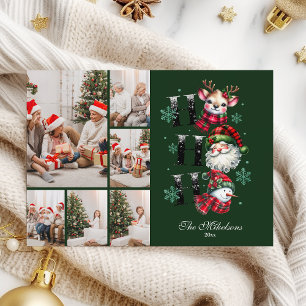 Cartes Pour Fêtes Annuelles 6 Photo Retro En vichy Père Noël & Amis Noël