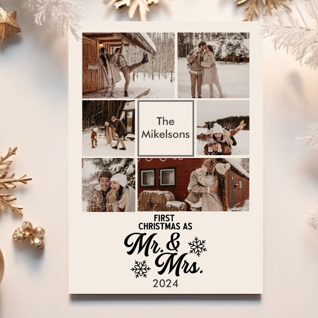 Cartes Pour Fêtes Annuelles 6 Photos Premier Noël comme M. et Mme (Créateur téléchargé)