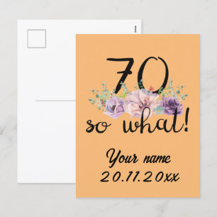 Cartes Pour Fêtes Annuelles 70 Et alors - Drôle 70e Anniversaire 