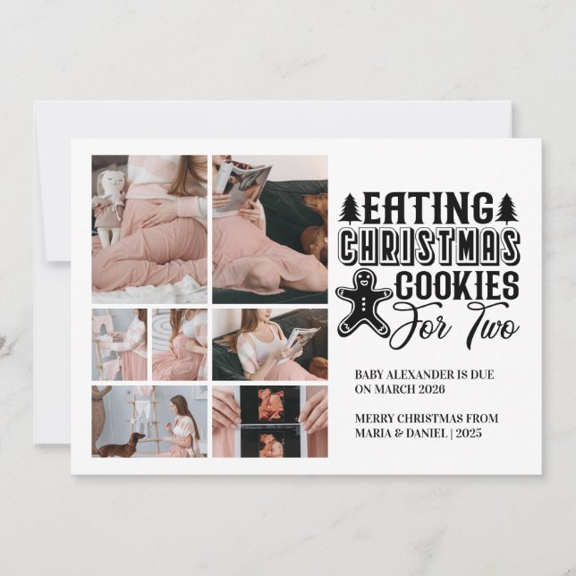 Cartes Pour Fêtes Annuelles 7 Cookies de Noël photo pour 2 Grossesse (Devant)