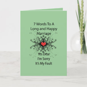 Cartes Pour Fêtes Annuelles 7 Mots À Un Mariage Long