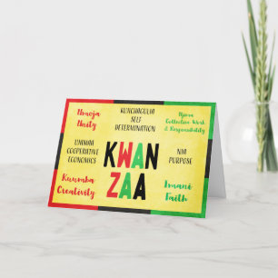 Cartes Pour Fêtes Annuelles 7 Principes de Kwanzaa