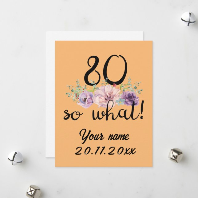 Cartes Pour Fêtes Annuelles 80 Alors, Quel 80e anniversaire drôle (Devant/Arrière en situation)