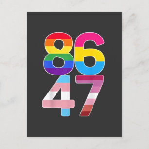 Cartes Pour Fêtes Annuelles 86 47 Anti Trump Funny LGBTQ Pride Mois Cadeau