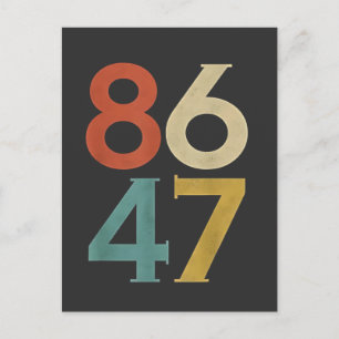 Cartes Pour Fêtes Annuelles 86 47 Trump Cool rétro anti-Trump