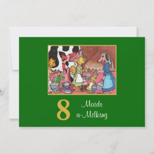 Cartes Pour Fêtes Annuelles 8 Maids a Milting mignonne Animaux Custom Christma