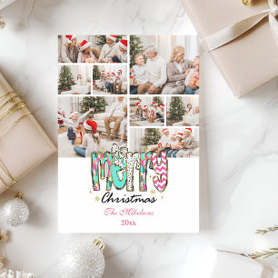 Cartes Pour Fêtes Annuelles 8 Photo Colorée Retro Joyeux Noël
