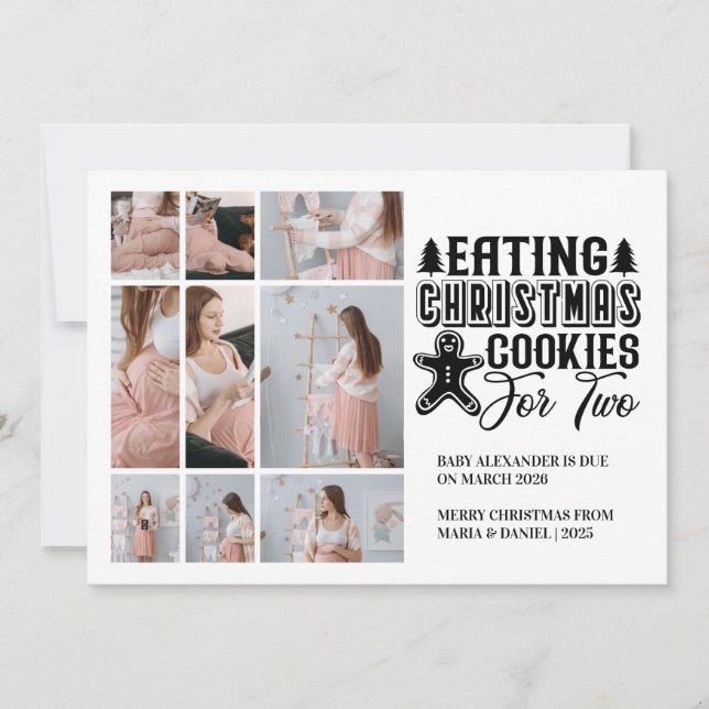 Cartes Pour Fêtes Annuelles 9 Cookies de Noël photo pour 2 Grossesse (Devant)