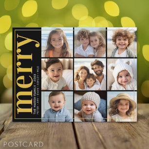 Cartes Pour Fêtes Annuelles 9 Décalage photo - Jeu gras - Noir et or -