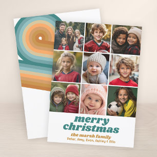Cartes Pour Fêtes Annuelles 9 Frontière photo - Joyeux Noël Retro Line Art