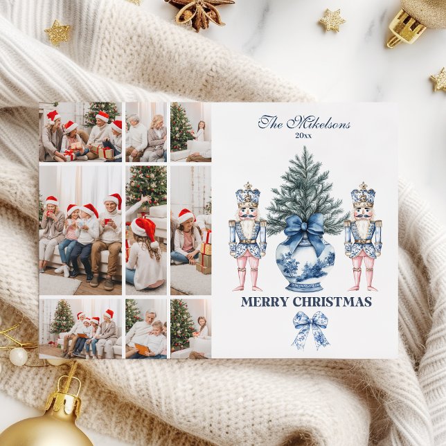 Cartes Pour Fêtes Annuelles 9 Photo Bleu Chinoiserie Casse-Noisette Noël (Créateur téléchargé)