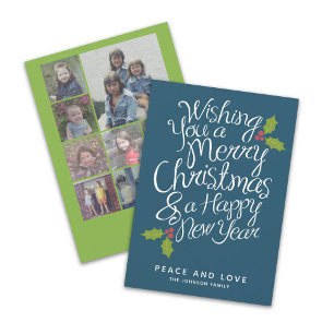 Cartes Pour Fêtes Annuelles 9 Photo Calligraphie Whimsical Noël HNY