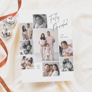 Cartes Pour Fêtes Annuelles 9 Photo Collage Feliz Navidad Noël espagnol